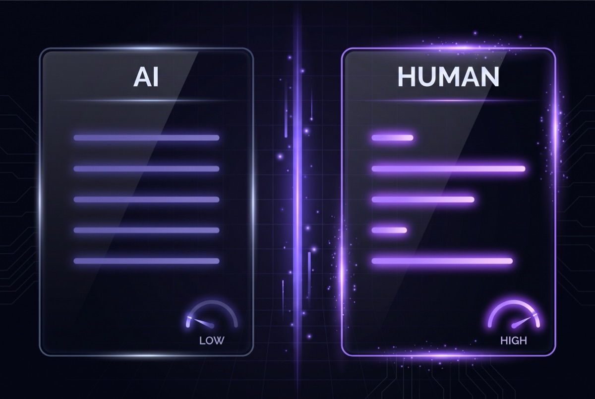 AI vs człowiek: zdania o jednakowej długości kontra zdania o różnej długości